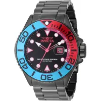 Invicta Grand Diver 48614 Heren Horloge - Quartz Uurwerk - Roestvrij Staal met zwarte Wijzerplaat - 52mm