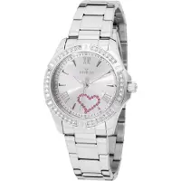 Invicta Angel 49842 Dames Horloge - Quartz Uurwerk - Roestvrij Staal met zilveren Wijzerplaat - 34mm