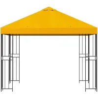 vidaXL Prieel 3 x 3 m Geel Polyester en Staal 190 gsm