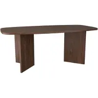 Selsey Piano – Rechthoekige eettafel met afgeronde hoeken, 190 cm, houtlook noten Wisconsin