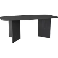 Selsey Piano – Rechthoekige eettafel met afgeronde hoeken, 190 cm, houtlook es zwartgrijs