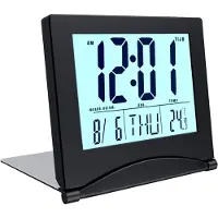 TIM. TIM Dementieklok – Digitale Klok met Alarmfunctie – Kalenderklok met Digitale Wekker - Met Datum en Temperatuurmeter - Zwart- 9cm x 4cm x 7cm