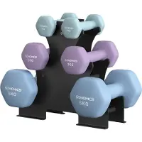 Songmics - Dumbells - Dumbells Set - Met Halterstandaard - Neopreen Coating - Voor Krachttraining Thuis