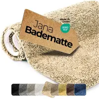 Eterea Cosmesi Naturale etérea Jana antislip badmat Naturel 60 cm Rund shaggy hoogpolig