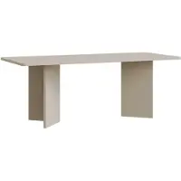 Selsey Qubeo – Eettafel 204×90 cm, rechthoekig met afgeronde hoeken en paneelpoten, kasjmiergrijs
