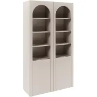 NADUVI Collection Vitrinekast Archie | mdf beige 100x180x33 cm vitrinekasten | NADUVI