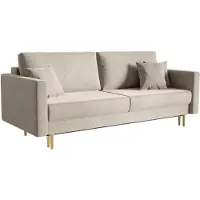 Selsey Zitbank Maye velvet | Design fluweel beige 230x90x97 cm zitbanken | NADUVI