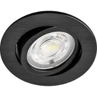 Mundotec LED inbouwspot, inbouwschijnwerper, 5W, rond, IP40, kantelbaar, diameter 7,0 cm, zwart, koelwit