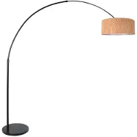 Steinhauer Booglamp Sparkled Light 4342ZW zwart met beige kurkstructuur kap