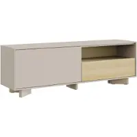 Selsey Distria – TV-meubel met lade kasjmiergrijs / eikenlook, 140 cm