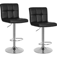 Songmics - Barkruk - Set van 2 - Met Rugleuning - In Hoogte Verstelbaar - Comfortabel Ontwerp