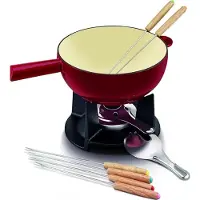 TIM. TIM Kaasfondue Set - Fondue Set - Fonduepan - 2 L - Rood - 40cm x 21cm x 13cm