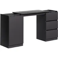 Vicco Ladekast met bureaufunctie Varino, Zwart, 80 x 75.5 cm uitschuifbaar