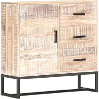 vidaXL Dressoir 73x30x75 cm massief acaciahout wit