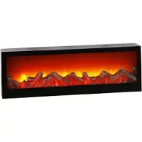 TIM. TIM Sfeerhaard elektrisch - Sfeerhaarden -Sfeerhaard met Schouw- Wandhaard met barerij - Zwart- 10 cm x 60 cm x 20 cm