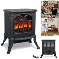TIM. TIM Sfeerhaard elektrisch - Sfeerhaarden -Sfeerhaard met Schouw- Draagbare Warmplaats- Zwart- 5cm x 24cm x 45cm