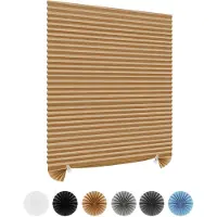 Unyqoos - Plisségordijn Zonder Boren - Zelfklevend Verduisterend Rolgordijn - 90 x 150 cm - Bruin - Voor Slaapkamer