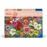 Ravensburger puzzel bloemen wellness - 100 stukjes - kleurrijk karton.