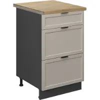 Vicco Keukenonderkast Fame-Line, GrijsBeige/Antraciet, 50 cm, WB Eik