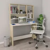Prolenta Maison Exclusive - Bureau met planken, wit Sonoma-eikenhout, 110x45x157 cm