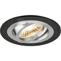 Braytron Inbouwspots GU10, inbouwframe 35°, kantelbaar, Ø75mm, boorgat, aluminium, inclusief GU10 5W, neutraal wit, 410 lumen, LED-lamp, zwart, rond