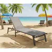 Lesli Living Ligbed - Aluminium frame - 56x193x31cm - Matt anthracite
