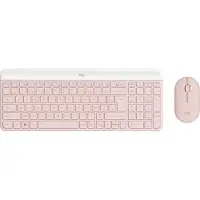 Logitech Slim Wireless Combo MK470 - Toetsenbord- en muisset - draadloos - 2,4 GHz - AZERTY - Frans - roze