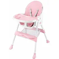 Baby Mix Nora 2-in-1 kinderstoel roze 60x72x92cm - Hoge stoel