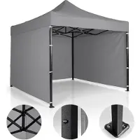 Plonos Serie - Partytent - 3x3m - Grijs - 3 Zijwanden