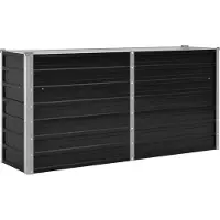 OEM Hoge plantenbak - 160 x 40 x 77 cm - Verzinkt staal - Grijs - Hoge kas voor ergonomisch tuinieren - Open bodemvorm