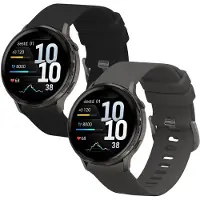 Kwmobile 2x horlogebandjes geschikt voor Garmin Venu 4 41mm bandje - Smartwatch bandjes van TPU - Activity tracker horloge band in zwart / grijs