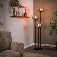 Lyora 3L vloerlamp Bubble met zilver fading glas