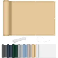 OEM Balkonscherm 75x400cm in 170g/㎡ PES Balkonafdekking,Inkijkbescherming,Ondoorzichtig Balkonomranding Met Oogjes,Waterdicht,Windscherm,UV-bescherming,Voor Balkon,Tuin,Terras-Sand