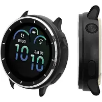 Kwmobile Cover compatibel met Garmin vivoactive 6 (42mm) / Active 6 Hoes – Fullbody Fitnesstracker Case Set van roestvrij staal – zwart