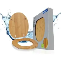 Wenko WC bril Bamboe donkerbruin - FSC hout - RVS scharnieren - Toiletbril - Toiletzitting - Massief hout