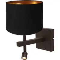 Steinhauer Wandlamp Stang 4869CA met zwart linnen kap en leeslicht