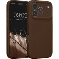 Kwmobile telefoonhoesje geschikt voor Apple iPhone 17 Pro - TPU backcover met siliconen coating - Smartphone case in chocoladebruin