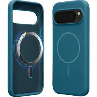 Kwmobile Telefoonhoesje voor Google Pixel 10 / Pixel 10 Pro - Hoes met siliconen randen en magnetische achterkant compatibel met MagSafe, in mat petrol