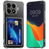 Kwmobile Hoesje met kaarthouder voor Xiaomi 15T Pro - telefoonhoesje met kaartsleuf - Soft Case - beschermhoesje in transparant