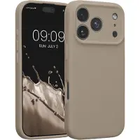Kwmobile telefoonhoesje geschikt voor Apple iPhone 17 Pro - TPU backcover met siliconen coating - Smartphone case in taupe