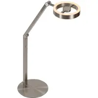 Steinhauer Design tafellamp Ringlux geborsteld metaal