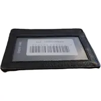 Oi zwarte leren Creditcardhouder / zeer dun dubbelzijdig pasjesmapje met zichtvenster / platte leren pasjesouder / RFID SAFE / zwart leer / 373
