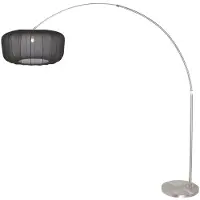 Steinhauer Booglamp Vela Lino Staal met Zwarte Kap Ø60 cm