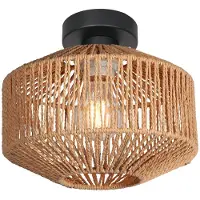 Steinhauer Plafondlamp Ropex Met Rotan Kap Oe23cm