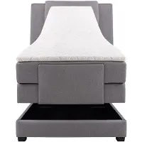 Vente-unique Boxspringbed stof lichtgrijs 100 x 200 cm