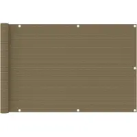 vidaXL Balkonscherm 90x600 cm HDPE taupe