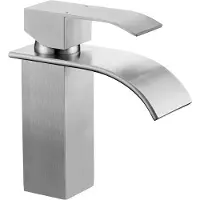 CECIPA MAX Waterval Wastafelkraan - Eengreeps Badkamerkraan - RVS Geborsteld - Warm & Koud Mengkraan - S-Size