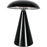 Steinhauer Tafellamp Mush 4856ZW - glanzende zwarte oplaadbare sfeerlamp