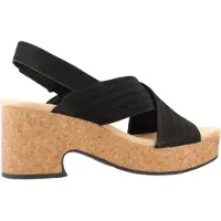 Clarks Nerisa West Zwarte Nubuck Sandalen