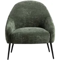 Vente-unique Fauteuil van groene gestructureerde stof RIBEDI